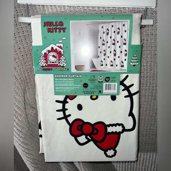 Hello Kitty Bath Hello Kitty Christmas Shower Curtain Nwt 72in X